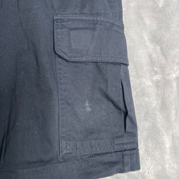 New Dickies Washed Twill Loose Fit Cargo Short Mens 40 Black Cotton Workwear - Picture 3 of 9